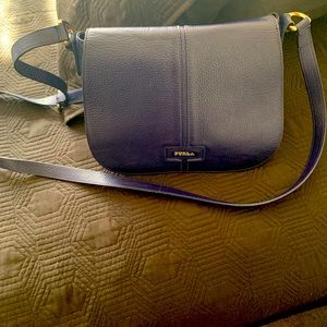 Furla medium shoulder bag  blue leather
